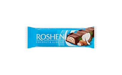 Roshen tejcsokoládé szelet kókusz és mandulás 29g
