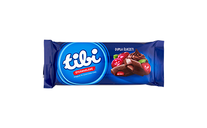 tibi étcsokoládé meggy ízű és csokoládés krémmel 90g